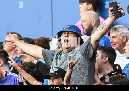 Everton-Fans vor dem Premier League-Spiel Everton gegen Bournemouth im Goodison Park, Liverpool, Großbritannien, 28. Mai 2023 (Foto: Craig Thomas/News Images) Stockfoto