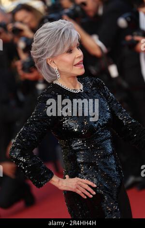 Cannes, Frankreich. 28. Mai 2023. CANNES, Frankreich 27. Mai 2023; Jane Fonda nimmt an der Vorführung der „Elemental“ und der Abschlusszeremonie des roten Teppichs während des 76. Jährlichen Filmfestivals in Cannes am 27. Mai 2023 im Palais des Festivals in Cannes, Frankreich, Teil. Abschlussbild, Bild und Copyright Thierry CARPICO/ATP images (CARPICO Thierry/ATP/SPP). Kredit: SPP Sport Press Photo. Alamy Live News Stockfoto