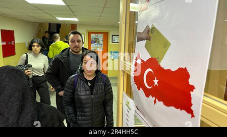 Die zweite Runde der Präsidentschaftswahlen in Istanbul, Türkei, am 28. Mai 2023. (CTK Photo/Pavel Nemecek) Stockfoto