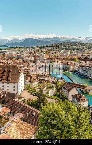 Blick auf die Altstadt von Luzern, Schweiz Stockfoto