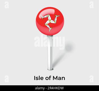 Kartenmarkierung der Isle of man-Landesflagge Stock Vektor