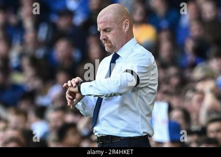 Everton Manager Sean Dyche während des Premier League-Spiels Everton gegen Bournemouth im Goodison Park, Liverpool, Großbritannien. 28. Mai 2023. (Foto von Craig Thomas/News Images) in Liverpool, Vereinigtes Königreich, 5/28/2023. (Foto: Craig Thomas/News Images/Sipa USA) Guthaben: SIPA USA/Alamy Live News Stockfoto