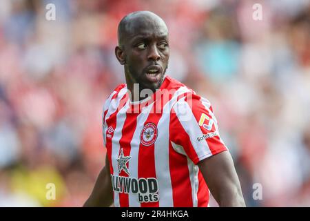 Yoane Wissa #11 von Brentfordwährend des Premier League-Spiels Brentford gegen Manchester City im Brentford Community Stadium, London, Großbritannien, 28. Mai 2023 (Foto: Gareth Evans/News Images) Stockfoto