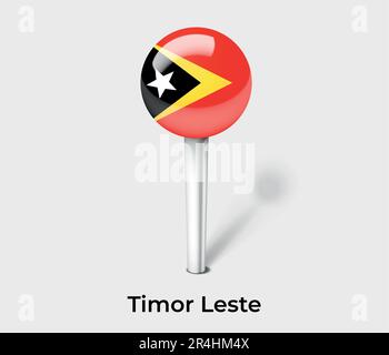 Kartenmarkierung der Landesflagge Timor-Leste Stock Vektor