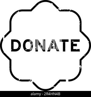 Grunge schwarzer Gummidichtungsstempel mit Spendenwort auf weißem Hintergrund Stock Vektor