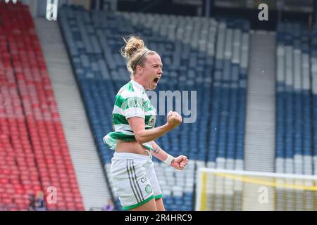 Glasgow, Großbritannien. 28. Mai 2023. Im Finale des Schottischen Pokals der Damen in einem Spiel zwischen Celtic und Rangers gewann Celtic 2 - 0. Die Torschützen waren Natasha Flint, Nummer 26, in 64 Minuten und Claire O'Riodan, Nummer 3, in 68 Minuten. Kredit: Findlay/Alamy Live News Stockfoto