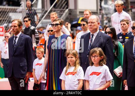 Monaco, Monaco. 28. Mai 2023. HSH Prinzessin Charlene von Monaco, auch bekannt als Charlene Lynette Wittstock, HSH Prinz Albert II. Von Monaco, Portrait während der Formel 1 Grand Prix de Monaco 2023, 6. Runde der Formel-1-Weltmeisterschaft 2023 vom 26. Bis 28. Mai 2023 auf dem Circuit de Monaco, In Monaco - Photo Julien Delfosse/DPPI Credit: DPPI Media/Alamy Live News Stockfoto