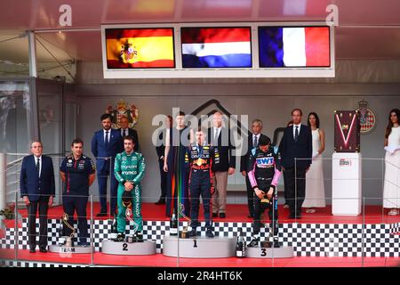 Montecarlo, Monaco. 28. Mai 2023. Podium beim Monaco GP, 25-28. Mai 2023 in Montecarlo, Formel-1-Weltmeisterschaft 2023. Kredit: Unabhängige Fotoagentur/Alamy Live News Stockfoto