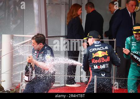 Montecarlo, Monaco. 28. Mai 2023. Podium beim Monaco GP, 25-28. Mai 2023 in Montecarlo, Formel-1-Weltmeisterschaft 2023. Kredit: Unabhängige Fotoagentur/Alamy Live News Stockfoto