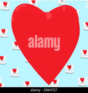 „Big Love“- und „Love“-Muster Hintergrund-Cartoon. Vektor und Illustrationen Stock Vektor