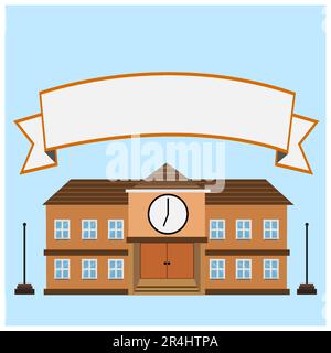 Vektordarstellung von Scholl, leeres Banner und blauer Hintergrund. Stock Vektor