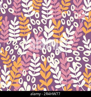 Pink Orange Fall Pastellblätter Muster Stock Vektor