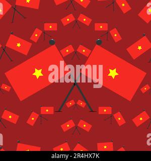 Vektordarstellung des Musters „Vietnam Flags“ und „Red Colors Background“. Stock Vektor