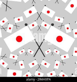 Vektordarstellung des Musters „Japan Flags“ und des silbernen Hintergrunds. Stock Vektor