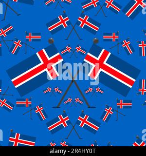 Vektordarstellung des Musters für isländische Flaggen und Hintergrund in blauen Farben. Stock Vektor