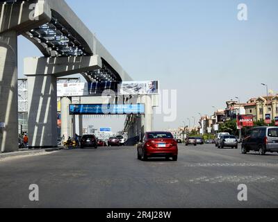 Kairo, Ägypten, Mai 10 2023: Baki Zaki Youssef Autotunnel in New Cairo, General Baky, der die Idee hatte, die Bar Lev Line im Oktober durch Wassernutzung zu zerstören Stockfoto