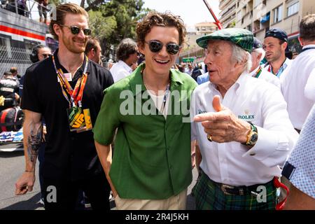 Monaco, Monaco. 28. Mai 2023. HOLLAND Tom, Schauspieler, mit Jackie Stewart, Porträt auf dem Raster während des Formel 1 Grand Prix de Monaco. , . Formel-1-Weltmeisterschaft vom 26. Bis 28. Mai 2023 auf dem Circuit de Monaco in Monaco - Foto Julien Delfosse/DPPI Credit: DPPI Media/Alamy Live News Credit: DPPI Media/Alamy Live News Stockfoto