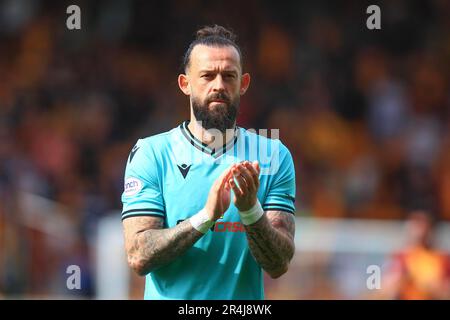 Motherwell, Schottland, Großbritannien. 28. Mai 2023; Fir Park, Motherwell, Schottland: Scottish Premiership Football, Motherwell gegen Dundee United; Steven Fletcher von Dundee United applaudiert den Fans am Ende des Spiels Credit: Action Plus Sports Images/Alamy Live News Stockfoto