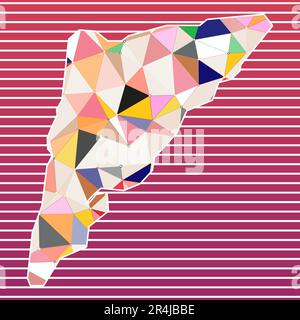 Salt Cay, Turks Islands Vektor Illustration. Salt Cay, Turks Islands Design auf Farbverlauf Streifen Hintergrund. Stock Vektor