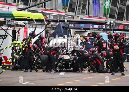 Monaco, Monaco. 28. Mai 2023. 20 MAGNUSSEN Kevin (den), Haas F1 Team VF-23 Ferrari, Action-Pitstop während des Formel 1 Grand Prix de, Monaco. , . Kredit: DPPI Media/Alamy Live News Stockfoto