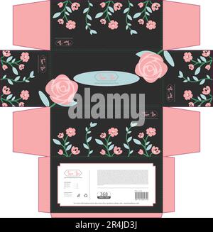 Schwarzer Tissue Box Cover Vector Print Ready (Druckbereit Für Schwarze Abdeckung Der Gewe Stock Vektor