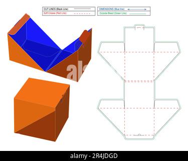 Individuelle Geschenkbox, luxuriöse Geschenkbox, Kosmetikbox mit 3D-Bild Stock Vektor