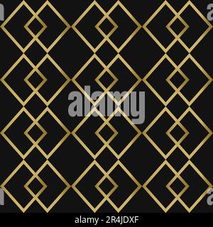 Vektordarstellung einiger abstrakter Rechteckmuster, Gold- und Schwarzfarben Hintergrund Stock Vektor