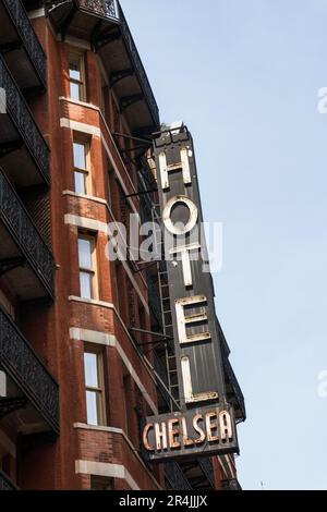 Das Hotel, Chelsea Wahrzeichen an der W. 23. St., 2023, New York City, USA Stockfoto