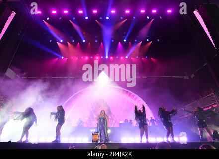 Napa, USA. 27. Mai 2023. Lizzo tritt am 2. Tag des BottleRock Napa Valley Music Festivals auf der Napa Valley Expo am 27. Mai 2023 in Napa, Kalifornien, auf. Foto: Casey Flanigan/imageSPACE Credit: Imagespace/Alamy Live News Stockfoto