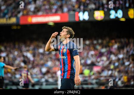 Barcelona, Spanien. 28. Mai 2023. Sergi Roberto (FC Barcelona) während eines Spiels in La Liga Santander zwischen dem FC Barcelona und RCD Mallorca am 28. Mai 2023 im Spotify Camp Nou in Barcelona, Spanien. (Foto/Felipe Mondino) Kredit: Live Media Publishing Group/Alamy Live News Stockfoto