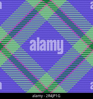 Stoffkaromuster-Vektor aus nahtlosem Textil mit Schottenmuster in Blau und Grün. Stock Vektor
