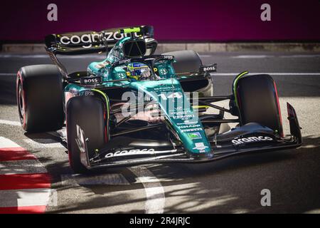 Monaco, Monaco. 27. Mai 2023. Aston Martin Aramco Cognizant F1 teamís Spanischer Fahrer Fernando Alonso tritt während der Qualifikationssitzung des Grand Prix F1 in Monaco an. Kredit: SOPA Images Limited/Alamy Live News Stockfoto
