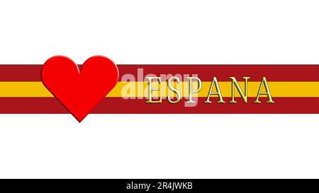 Spanien, Grafiken, die die Liebe zu Spanien, die spanische Sprache und ihre Menschen und Kultur zum Ausdruck bringen. Grafiken und Text auf einem neutralweißen Hintergrund. Stockfoto