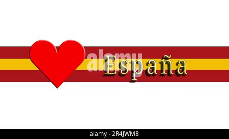 Spanien, Grafiken, die die Liebe zu Spanien, die spanische Sprache und ihre Menschen und Kultur zum Ausdruck bringen. Grafiken und Text auf einem neutralweißen Hintergrund. Stockfoto