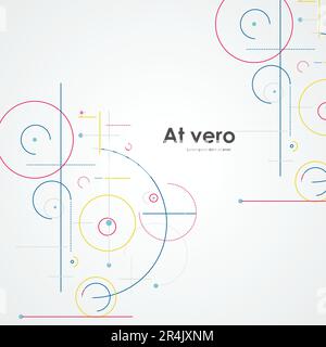 Abstrakte Illustration. Kreisförmige Elemente in kreativen Mustern mit abstrakten geometrischen Objekten. Moderne digitale Punkte und gepunktete Kreise im Vektordesign Stock Vektor