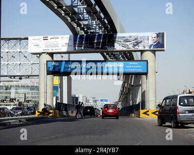 Kairo, Ägypten, Mai 10 2023: Baki Zaki Youssef Autotunnel in New Cairo, General Baky, der die Idee hatte, die Bar Lev Line im Oktober durch Wassernutzung zu zerstören Stockfoto