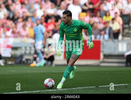 London, Großbritannien. 28. Mai 2023; GTECH Community Stadium, Brentford, London, England; Premier League Football, Brentford gegen Manchester City; Torwart Ederson Moraes von Manchester City Credit: Action Plus Sports Images/Alamy Live News Stockfoto