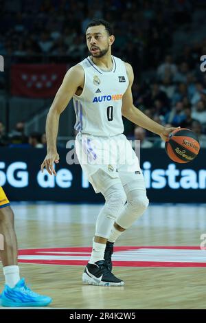 Madrid, Spanien. 28. Mai 2023. Nigel Williams-Goss Spieler von Real Madrid in Aktion während des Spiels Real Madrid gegen Gran Canaria - Liga Endesa im WiZink Center. Sieg des echten madrid (95-68). (Foto: Atilano Garcia/SOPA Images/Sipa USA) Guthaben: SIPA USA/Alamy Live News Stockfoto