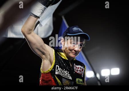 Torhout, Belgien. 28. Mai 2023. Belgische Delfine Persoon stellte sich vor dem Kampf zwischen belgischem Delfine Persoon und koreanischem Bo Mi Re Shin für den WBC Silver Super Feather -Titel Women am Sonntag, den 28. Mai 2023, in Torhout vor. BELGA FOTO KURT DESPLENTER Kredit: Belga News Agency/Alamy Live News Stockfoto