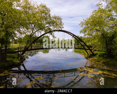 Blick auf Tenney Park, Madison, Wisconsin, USA, an einem schönen Sommertag. Stockfoto