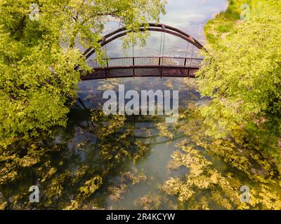 Blick auf Tenney Park, Madison, Wisconsin, USA, an einem schönen Sommertag. Stockfoto