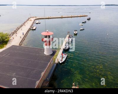 Blick auf Tenney Park, Madison, Wisconsin, USA, an einem schönen Sommertag. Stockfoto