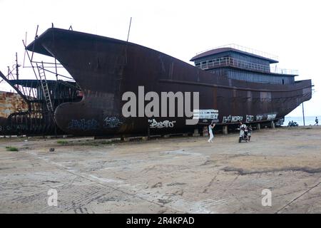 Ehemalige Fischerboote Hainan Stockfoto