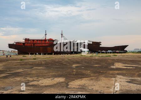 Ehemalige Fischerboote Hainan Stockfoto