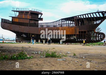 Ehemalige Fischerboote Hainan Stockfoto