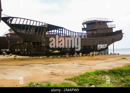 Ehemalige Fischerboote Hainan Stockfoto