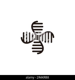 Logo-Vektor mit X-dna-Kettendesign Stock Vektor