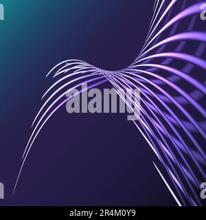 Wunderschöne blaue abstrakte magische Energie elektrische Spirale verdrehte kosmische Feuer-Gitter von Linien, Streifen, Stöcken, Stäben, die auf einem blauen Hintergrund leuchten Stock Vektor