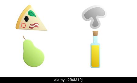 Doodle Food Set-Symbol isoliert auf Weiß. Handdrawind Linienkunst. Skizzieren Sie das Vektormaterial. EPS 10. Stock Vektor