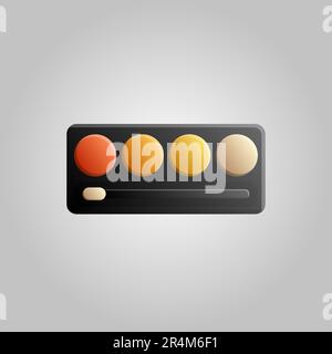 Modisches, schönes, glamouröses, trendiges Make-up-Pulver auf weißem Hintergrund. Vektordarstellung. Stock Vektor